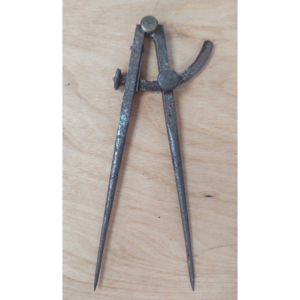 Antique Brass Joint Adjustable Compass Wing Divider Tool 8" Long
